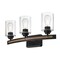 Westinghouse Fixture Wall UnMount 60W 3-Light Broomall, Matte Black Barnwood Act Clear Seed Glass 6128700 - alternate 4
